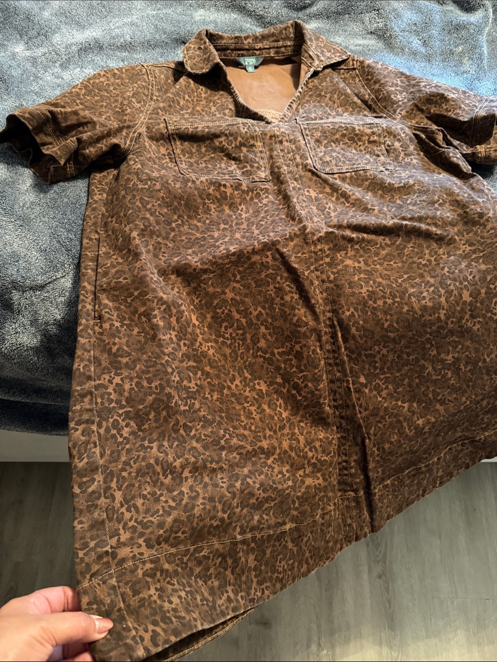 Terra & Sky Brown Leopard Print Short Sleeve Tunic